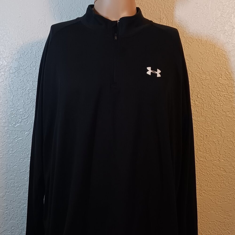 UNDER ARMOUR MENS TECH 1/4 ZIP LOOSE LONG SLEEVE SHIRT - XXL - NAVY BLUE - Picture 2 of 4